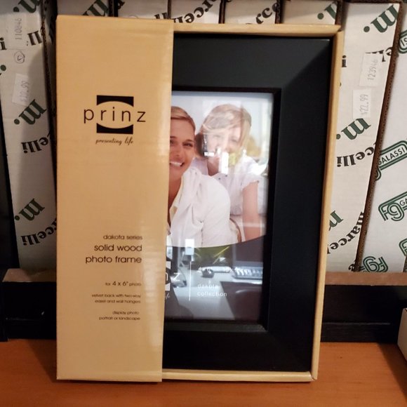 Prinz  Dakota Black Wood 4"x6" Photo Frame #213-646  New in Box - Picture 2 of 4